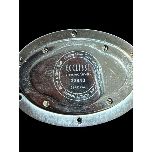 Ecclissi Sterling Silver Oval Watch Head 22940 Japan Quartz Movement Moisture